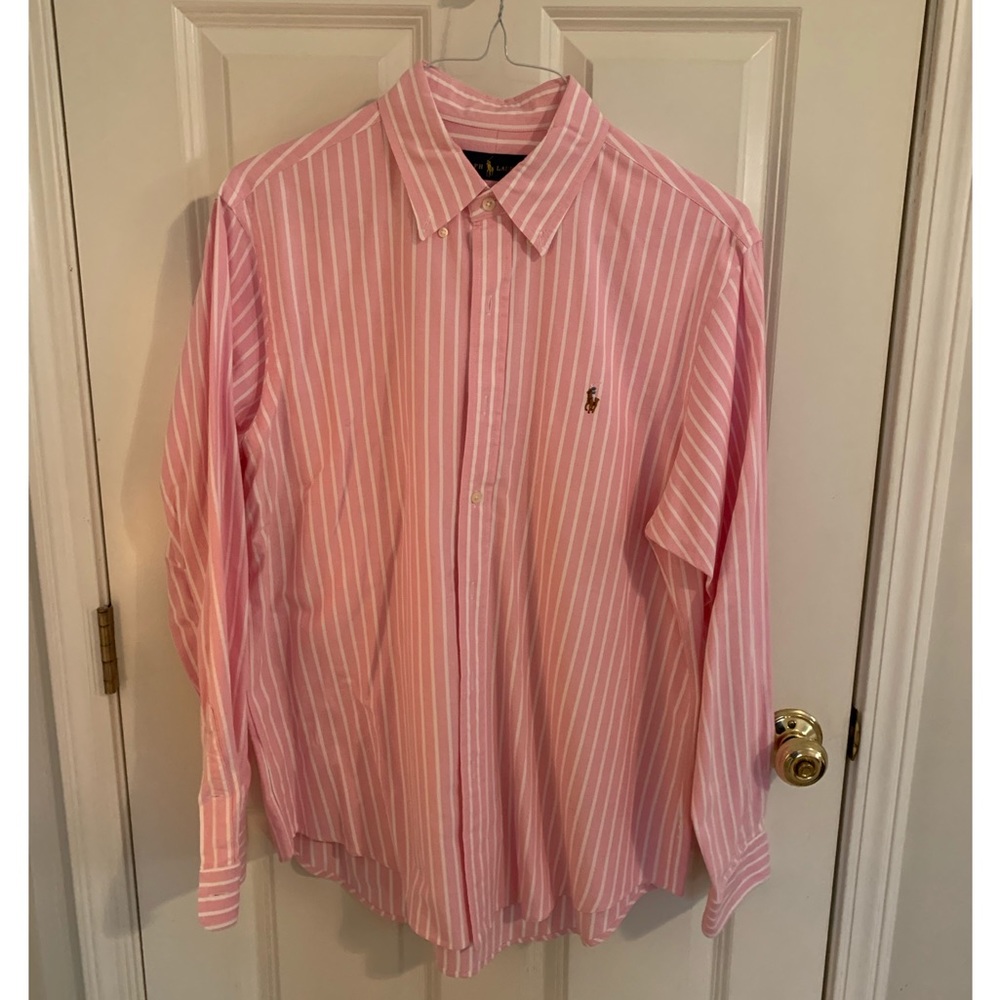 Men’s Polo Ralph Lauren Pink/White striped oxford